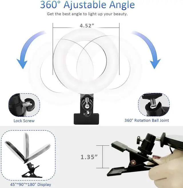 Alt view image 7 of 7 - Cyezcor Video Conference Lighting Kit, Ring Light for Monitor Clip On,for Remote Working, Distance Learning,Zoom Call, Self Broadcasting and Live Streaming, Computer Laptop Video Conferencing
