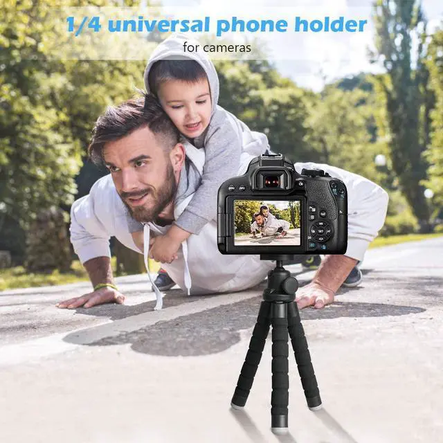 Alt view image 3 of 6 - Good Product Outlet Phone Tripod, Portable and Flexible Tripod with Wireless Remote and Clip, Cell Phone Tripod Stand for Video Recording (Black)