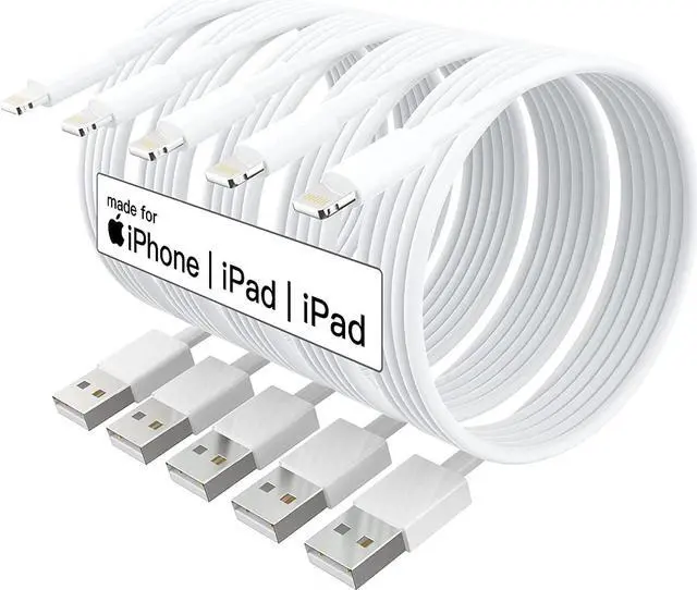 Main image of 5 Pack (Apple MFi Certified) iPhone Charger 10 ft,Long Lightning Cable 10 Foot,High Fast 10 Feet Apple Charging Cables Cord Connector for iPhone 12 Mini 12 Pro Max 11 Pro MAX XS Xr X 6 AirPods