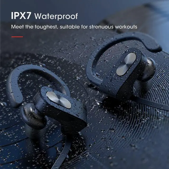 Alt view image 4 of 7 - Redzoo Bluetooth Headphones V5.0,Running Headphones w/16 Hrs Playtime, Bass+ HD Stereo Wireless Sports Earphones w/IPX7 Waterproof Earbuds in Ear for Workout, Gym w/CVC6.0 Noise Cancelling Mic Black