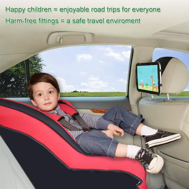 Alt view image 2 of 7 - TFY Car Mount Universal Car Headrest Mount Holder with Silicon Holding Net Compatible with Both 4.5-6 Inch Phones and 7-10.5 Inch Tablets