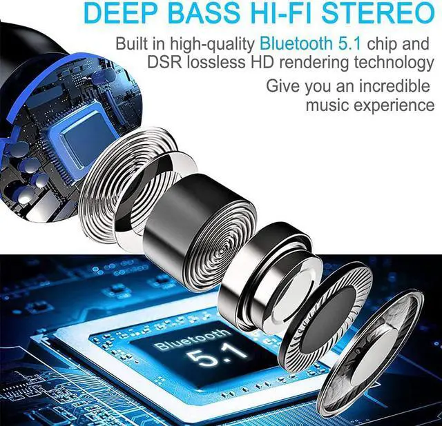 Alt view image 2 of 7 - Wireless Earbuds, Bluetooth 5.1 Earbuds with 140H Playtime, Bluetooth Headphones Noise Cancelling Stereo Bass Wireless Earphones in Ear with Mic, USB-C Charging Case, IP7 Waterproof Headset for Sports
