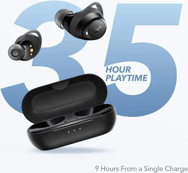 Alt view image 4 of 7 - by  Life A1 True Wireless Earbuds Powerful Customized Sound 40H Playtime Wireless Charging USB-C Fast Charge IPX7 Waterproof Button Control Bluetooth Earbuds Commute Sports