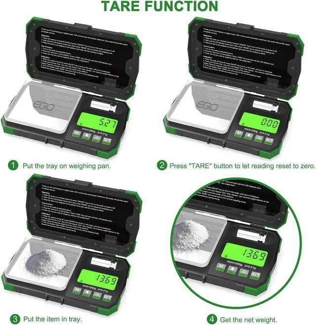 Alt view image 5 of 6 - Gram Scale Pocket Size, 200/0.01g Small Scale w/ Tray, Herb Coin Scale LCD Backlight Arrow Scale with USB Power Supply Port Read in 6 Units 50g Calibration Weight Included