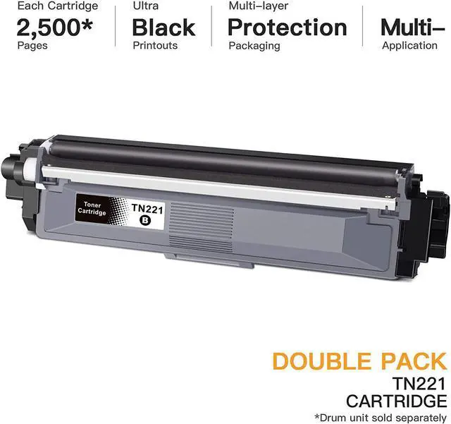 Alt view image 2 of 6 - E-Z Ink (TM) Compatible Toner Cartridge Replacement for Brother TN221 TN-221 Black to Use with MFC-9130CW HL-3170CDW HL-3140CW HL-3180CDW MFC-9330CDW MFC-9340CDW HL-3180CDW DCP-9020CDN (Black, 2 Pack)
