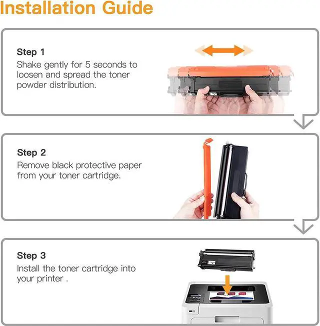 Alt view image 3 of 7 - E-Z Ink (TM) Compatible Toner Cartridge Replacement for Brother TN-433 TN433 TN433bk TN431 compatible with HL-L8260CDW HL-L8360CDW MFC-L8610CDW MFC-L8900CDW (2 Pack, Black)