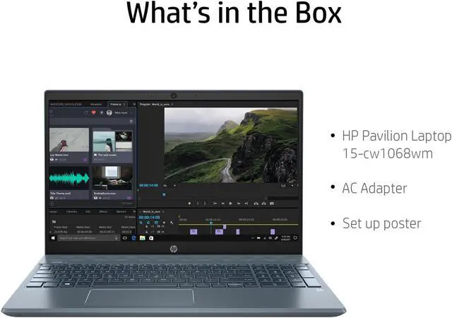 Alt view image 5 of 5 - HP Pavilion Laptop 15.6" Full HD Display, AMD Ryzen 5 3500U, AMD Radeon™ Vega 8 Graphics, 8GB SDRAM, 1TB HDD + 128GB SSD, Horizon Blue, 15-cw1068wm