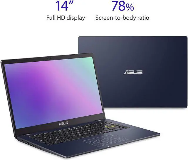 Alt view image 6 of 17 - ASUS Laptop L410 Ultra Thin Laptop, 14" FHD Display, Intel Celeron N4020 Processor, 4 GB RAM, 64 GB Storage, NumberPad, Windows 10 Home in S Mode, Star Black, L410MA-DB02