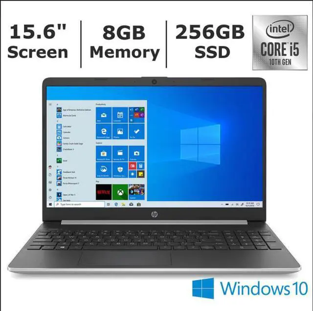 Main image of 2020 HP 15-dy1076nr Laptop, 10th Generation Intel Core i5-1035G1 Processor, 8GB Memory, 256GB SSD, Intel UHD Graphics