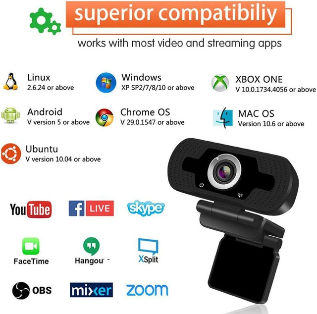 Alt view image 3 of 6 - 2020 Webcam with Microphone Privacy Cover Tripod , 1080P Full HD Webcam Streaming Computer Web Camera for PC Laptop Desktop cheaper then logitech c920 c920s c615 c525 c922x