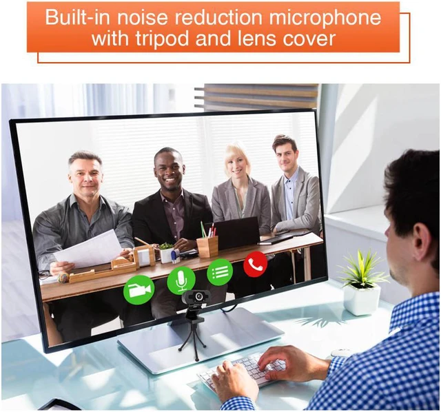 Alt view image 2 of 6 - 2020 Webcam with Microphone Privacy Cover Tripod , 1080P Full HD Webcam Streaming Computer Web Camera for PC Laptop Desktop cheaper then logitech c920 c920s c615 c525 c922x