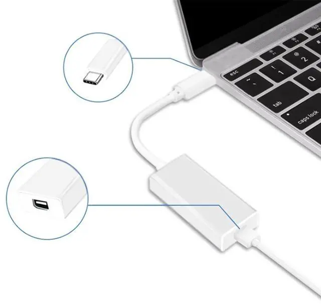 Alt view image 2 of 6 - USB-C to Mini Display Port Adapter USB 3.1 Type C (Thunderbolt 3) to Thunderbolt 2 Adapter For MacBook Pro