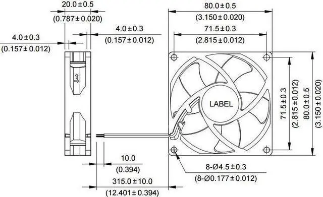 Alt view image 2 of 4 - 1pcs pwm fan For delta AFC0812DD DC12V 0.75A 8020 8CM 80mm 80x80x20mm 4Pin 4Wire high-speed Cooling Fan