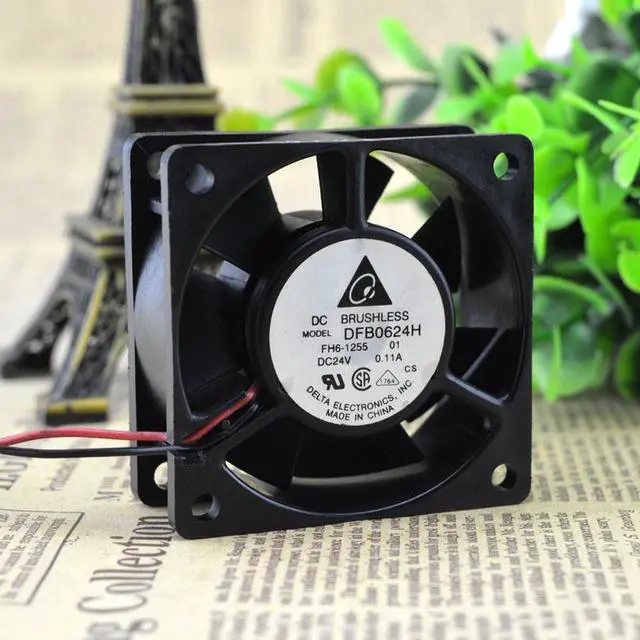 Main image of DC 24V cooling fan 60mm For delta DFB0624H 24V 0.11A 6CM 6025 60X60X25MM 2-wire inverter ultra-quiet cooling fan