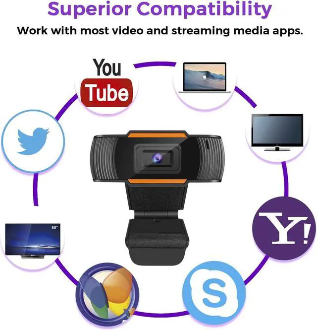 Alt view image 6 of 7 - 720P Web Cam HD Camera Webcam with Mic Microphone for Computer PC Laptop Notebook