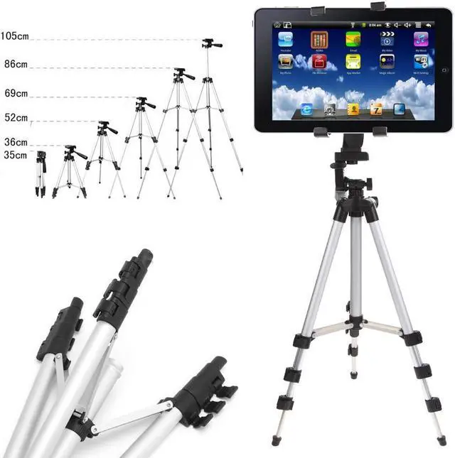 Alt view image 2 of 6 - 1M Tripod for Mobile Phone Tablet iPad Tripod for News Interview Live Speech Tripod
