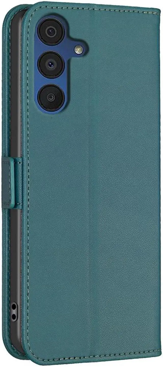 Alt view image 3 of 6 - JJ & D Flip Leather Case for Samsung Galaxy A56 5G Cover Green