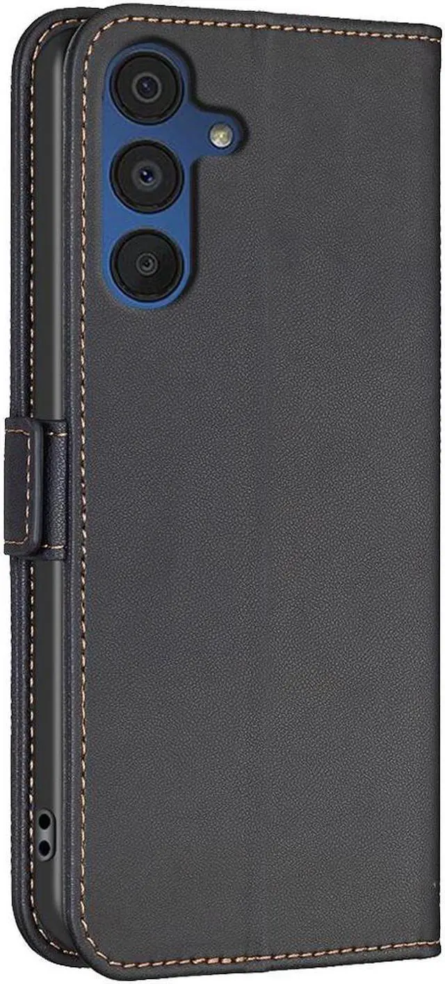 Alt view image 2 of 5 - JJ & D Flip Leather Case for Samsung Galaxy A56 5G Cover Black