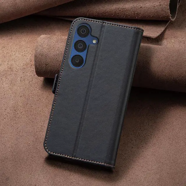 Alt view image 5 of 5 - JJ & D Flip Leather Case for Samsung Galaxy A56 5G Cover Black