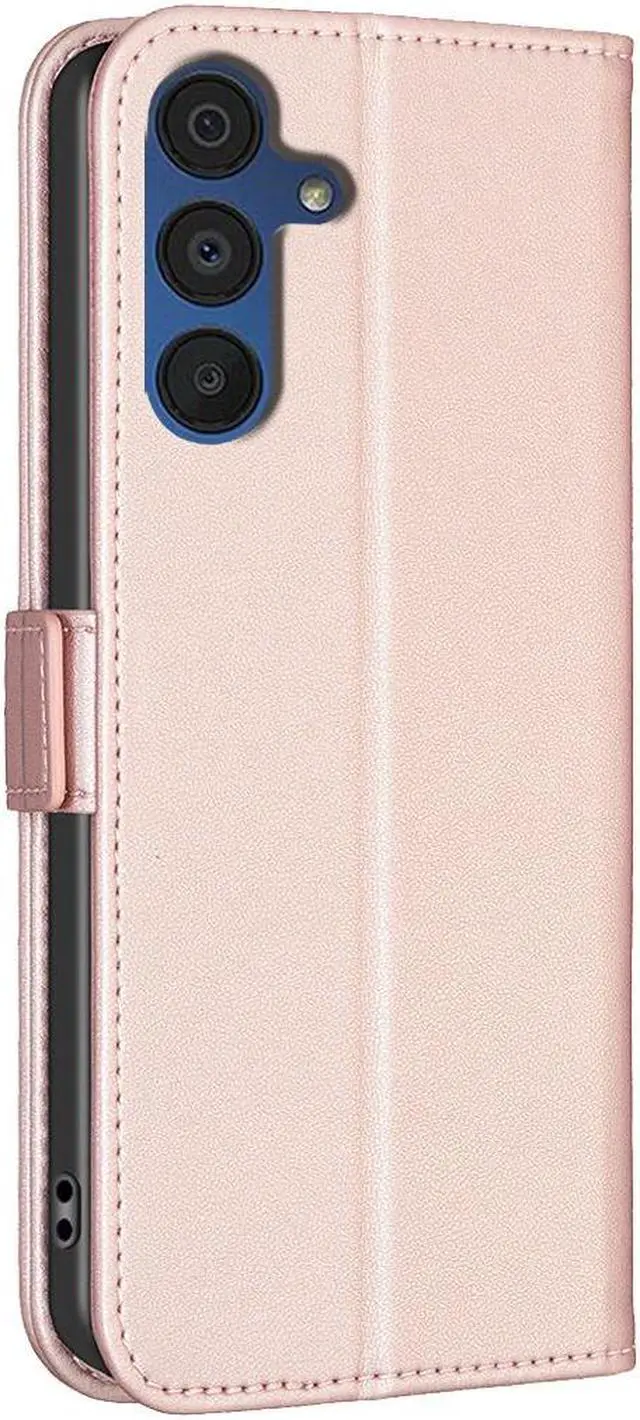 Alt view image 2 of 5 - JJ & D Flip Leather Case for Samsung Galaxy A56 5G Cover Gold