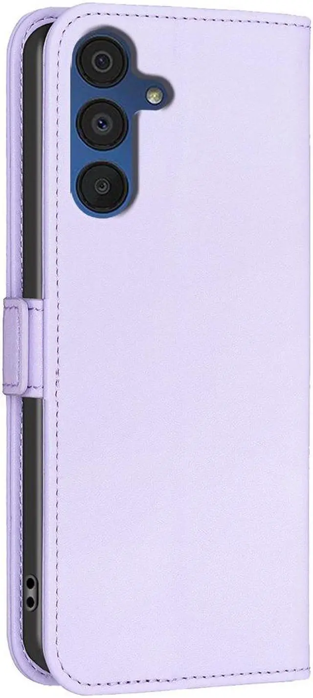Alt view image 2 of 5 - JJ & D Flip Leather Case for Samsung Galaxy A26 5G Cover Green Light Purple