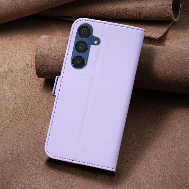 Alt view image 5 of 5 - JJ & D Flip Leather Case for Samsung Galaxy A26 5G Cover Green Light Purple