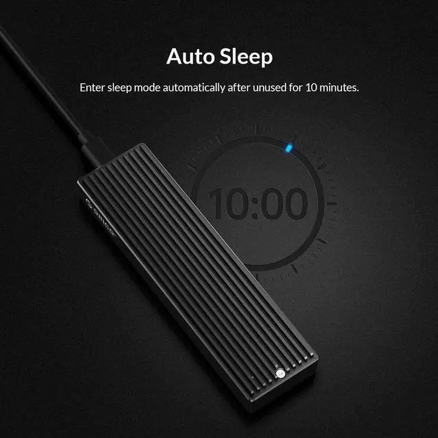 Alt view image 3 of 7 - M.2 NVMe SSD Enclosure USB 3.1 Gen 2 (10 Gbps) to NVMe PCI-E M.2 SSD Case Support UASP for NVMe SSD Size 2230/2242/2260/2280(up to 4TB)-M2PV