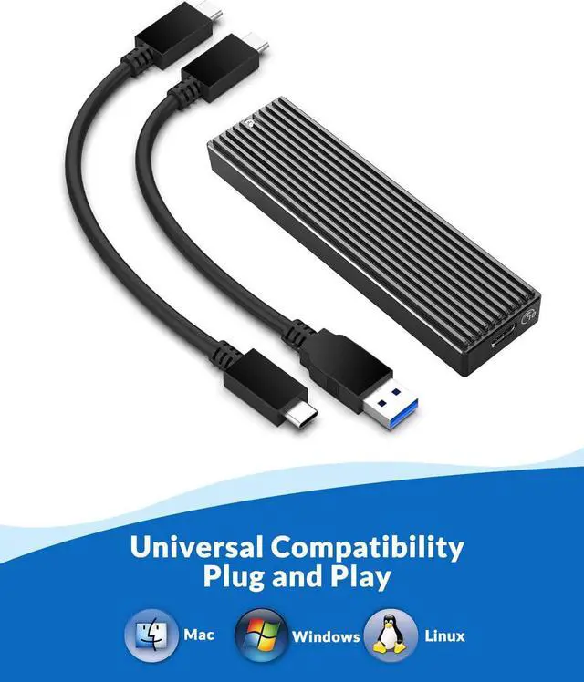 Alt view image 5 of 7 - M.2 NVMe SSD Enclosure USB 3.1 Gen 2 (10 Gbps) to NVMe PCI-E M.2 SSD Case Support UASP for NVMe SSD Size 2230/2242/2260/2280(up to 4TB)-M2PV