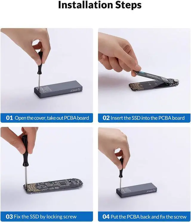 Alt view image 7 of 7 - M.2 NVMe SSD Enclosure USB 3.1 Gen 2 (10 Gbps) to NVMe PCI-E M.2 SSD Case Support UASP for NVMe SSD Size 2230/2242/2260/2280(up to 4TB)-M2PV