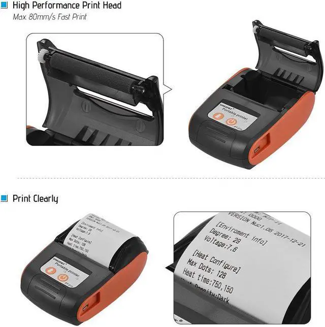 Alt view image 7 of 7 - GOOJPRT PT-210 Portable Thermal Printer Handheld 58mm Receipt Printer for Retail Stores Restaurants Factories Logistics