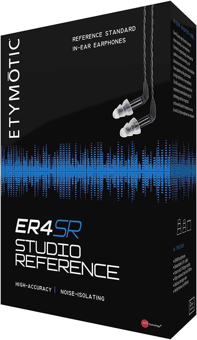 Alt view image 4 of 17 - Etymotic Research ER4SR Studio Reference Precision Matched In-Ear Earphones (Detachable Balanced Armature Drivers, Noise Isolating, High Fidelity, World Leader Response Accuracy)