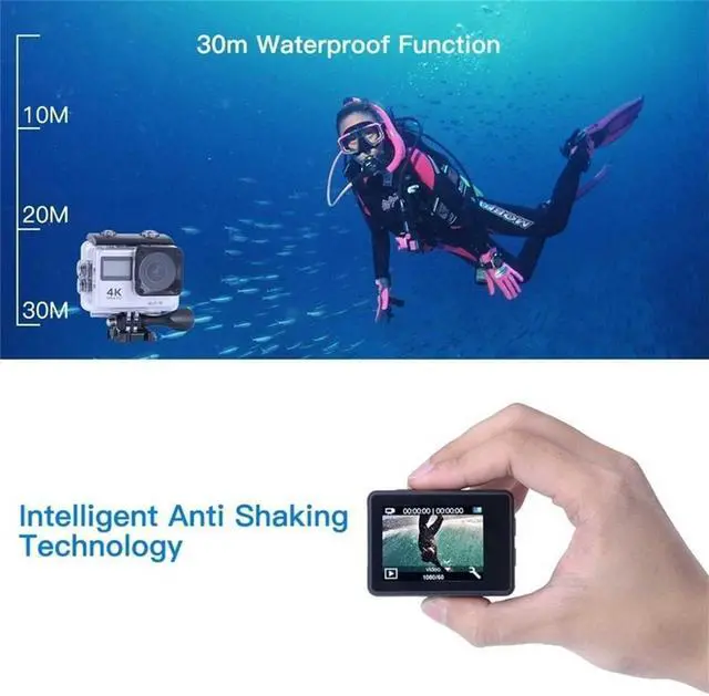 Alt view image 3 of 5 - Camera 12MP Ultra HD 4K WiFi Remote Control Sports Video Recording Camcorder DVR DV go Waterproof pro Mini Helmet Camera