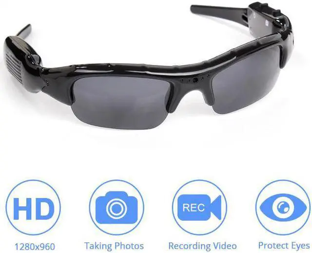 Main image of 1280 ×960 Mini Camera Sport Video Sunglasses Recorder Action Camera DVR VCR Eyewear Sun Glasses Support Hidden TF Card