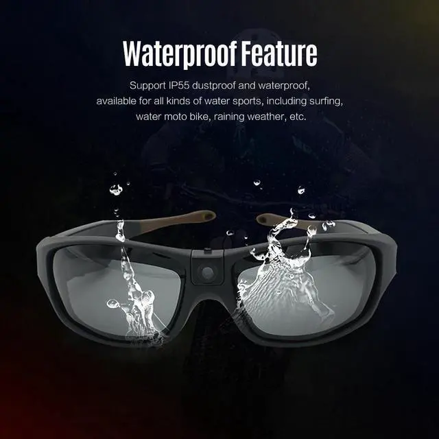 Alt view image 3 of 5 - IP55 Waterproof Smart Video Recording Sunglasses 1080P FHD Outdoor Sports Action Camera with Safety Lenses Sport Design