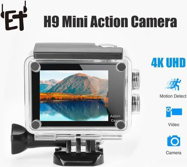 Alt view image 6 of 7 - H9 Sport Action Camera w/ Waterproof Shell 2.0inch Screen UHD Mini Camera 4K/30fps 1080p/60fps 720p/120fps Diving Video Camera