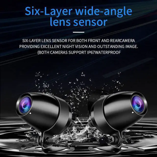 Alt view image 4 of 5 - Motorbike Action Camera Recorder DVR Dual Lens Full HD 1080P Front and Rear View Motor Electronics Motorcycle Dash Cam