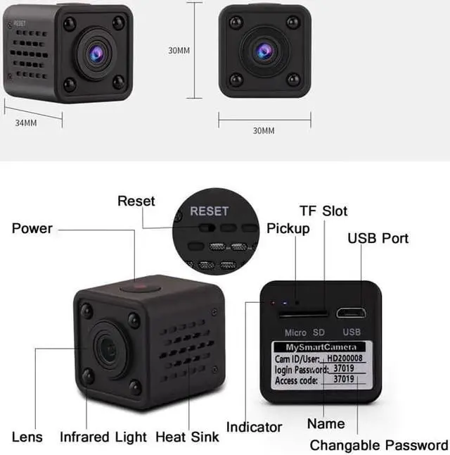 Alt view image 3 of 5 - IP Mini Camera Wireless Espia Gizli Kamera Espion Micro Cam Secret Action Telecamera Body Video Recorder Camcorder