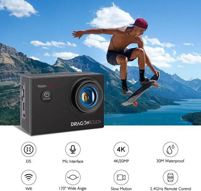Alt view image 3 of 7 - C10 Full-HD Sports Action Camera NOVATEK96655 Processor with Wifi camera 1080p 12MP 170 Degree Wide Lens Waterproof camera