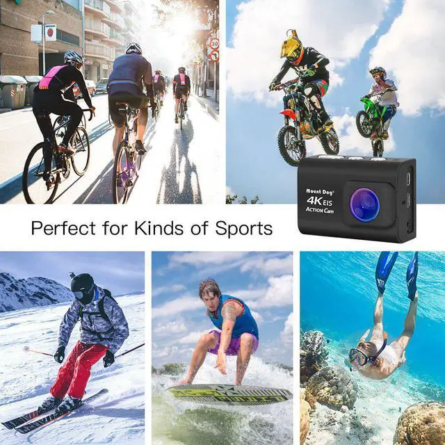 Alt view image 5 of 5 - HD 4K Sports Action camera with EIS Function Built-in WiFi Waterproof 30M With Remote Controller External Mic Video camera