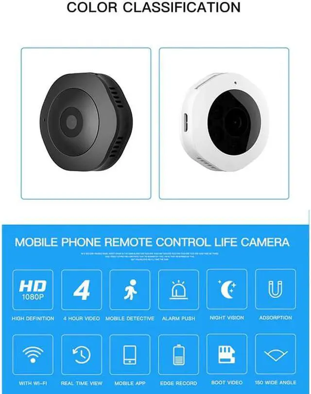 Alt view image 3 of 5 - HD 1080P Night-Version Mini WIFI Camera Mini Action Camera with Motion Sensor DV DVR Recorder Home Safe Camera Black
