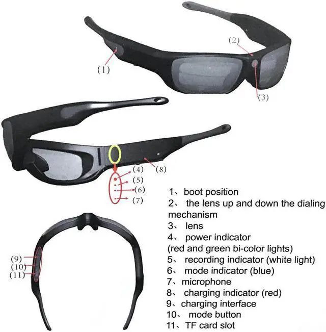 Alt view image 5 of 5 - IP55 Waterproof Smart Video Recording Sunglasses 1080P FHD Outdoor Sports Action Camera with Safety Lenses Sport Design