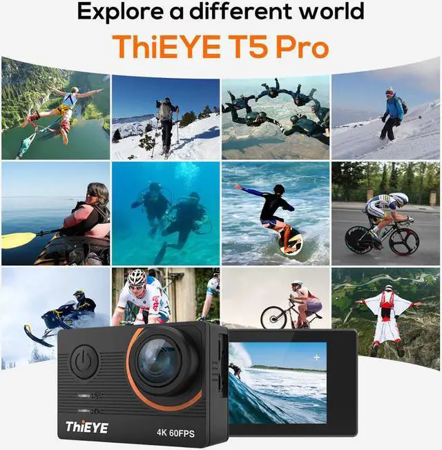 Alt view image 5 of 5 - TEYE T5 Pro  WiFi Action Camera Real 4K Ultra HD Sport Cam with EIS Distortion Remote Control 60M Waterproof