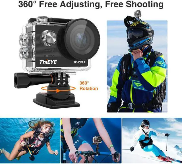 Alt view image 3 of 5 - TEYE T5 Pro Ultra HD 4K 60fps Touch Screen WiFi Action Camera Remote Control 60m waterproof cam with EIS at 4K  Sports Camera
