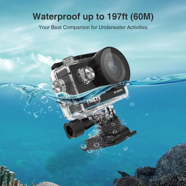 Alt view image 5 of 5 - TEYE T5 Pro Ultra HD 4K 60fps Touch Screen WiFi Action Camera Remote Control 60m waterproof cam with EIS at 4K  Sports Camera