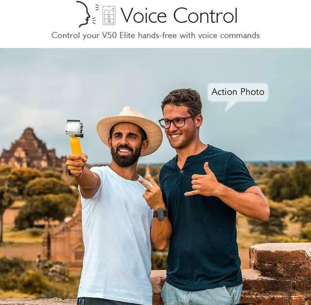 Alt view image 5 of 5 - V50 Elite Native 4K/60fps 20MP Ultra HD 4K Action Camera WiFi Touch Screen Voice Control EIS 40m Waterproof Camera