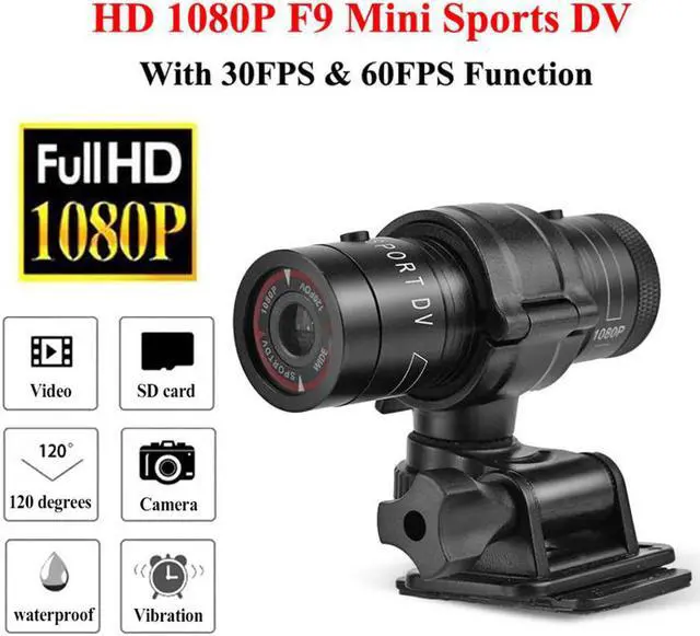 Alt view image 3 of 5 - 2019 Hot Mini F9 HD Sports Camera Bike Motorcycle Helmet Sports Action Camera Video DV Full HD 1080p Sports Camera
