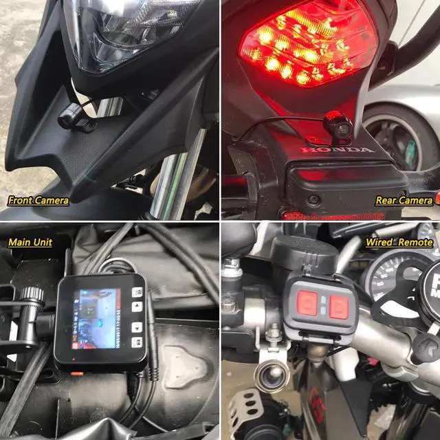 Alt view image 4 of 5 - V C6 Dual Motorcycle Action Camera Recorder DVR Front and Rear View Waterproof Motorcycle Dash Cam Black Night Vision Box