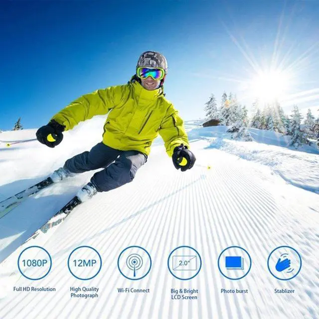 Alt view image 2 of 5 - Cam Sport Action Con Telecomando Camera 4k Videocamera Wifi Ultra Hd 16mp DVR Sports Outdoor Diving Bicycle Camcorder