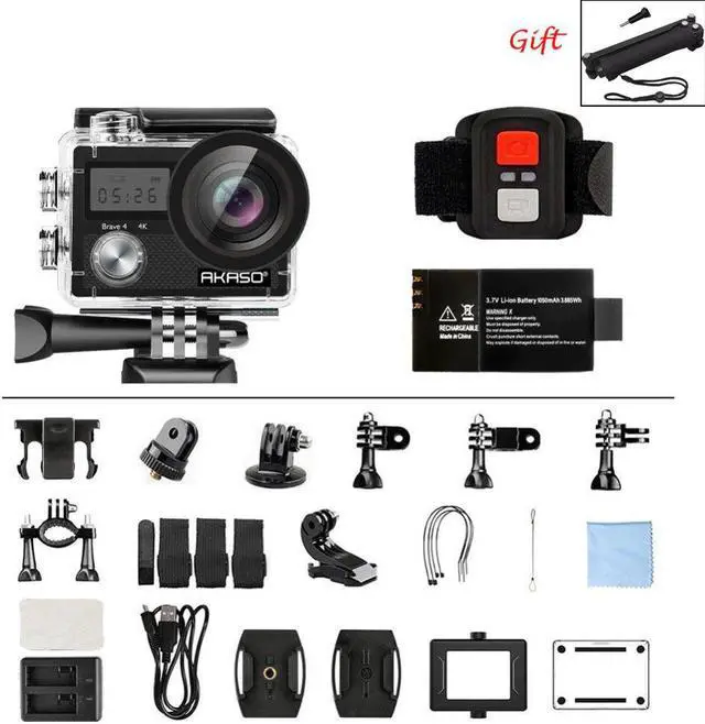 Alt view image 3 of 5 - Brave 4 4K 20MP Wifi Action Camera Ultra HD EIS 30m Underwater Waterproof Remote Sports Camcorder Helmet Accessories Gift