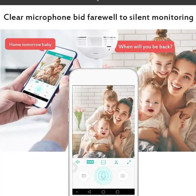 Alt view image 4 of 5 - 360 Lamp Mini Wifi Camera Gizli Kamera Wireless IP Security CCTV Home Surveillance Smart Webcam Action Video Micro Telecamera